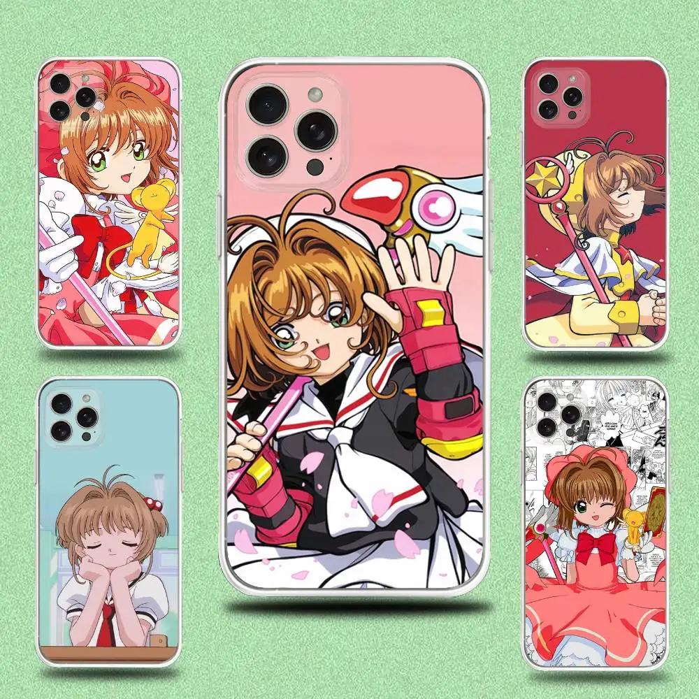 

C-Cardcaptor S-Sakura Phone Case For iPhone 16,15,14,13,12,11 Plus,Pro,Max,XR,XS,X,7,8 Plus,SE,Mini Transparent Shell