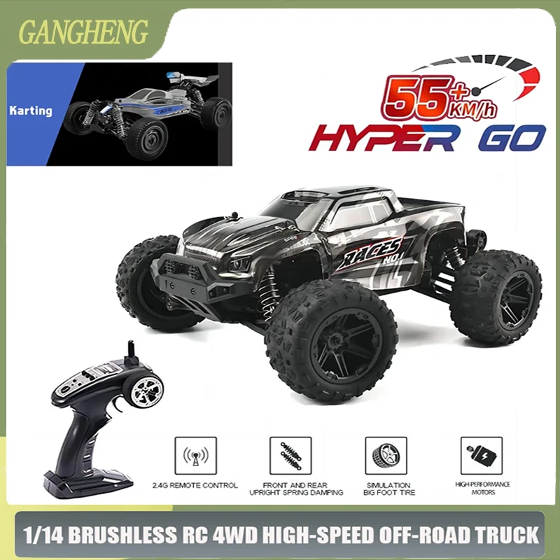 

HXRC 8610 8611 1:14 55KM/H 4WD RC Car With LED Remote Control Cars High Speed Drift Monster Truck for Kids VS 144001 Toys