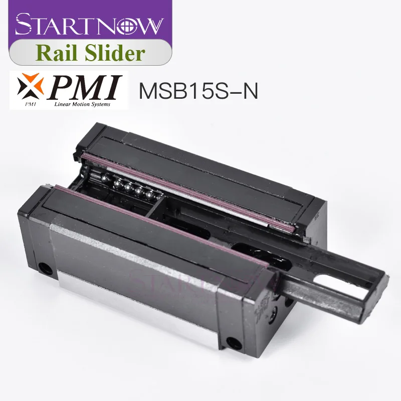Startnow Original Taiwan PMI Linear Rail Slider MSB15S-N Linear Guide Block Carriage for CNC CO2 Fiber Laser Engraving Machine
