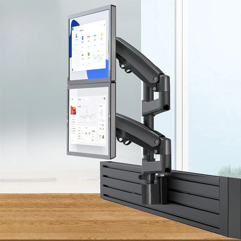 DSA monitor rotating bracket, adjustable telescopic wall-mounted monitoring console, thickened dual-screen wall mount