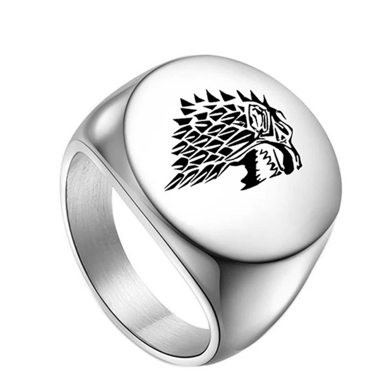Custom Men's Round Signet Punk Ring Blessed Pentagram Of Solomon Amulet Stainless Steel Polished Fashion Jewelry Christmas Gift