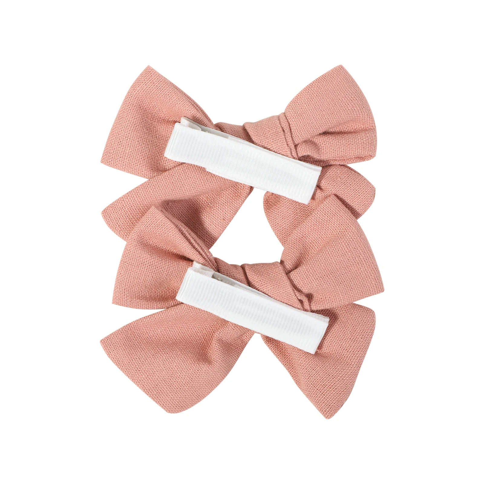 2Pcs/Set Solid Cotton Hair Bows For Cute Baby Girls HairClips Handmade Hairpin Boutique Barrette Headwear Kids Hair Accessories