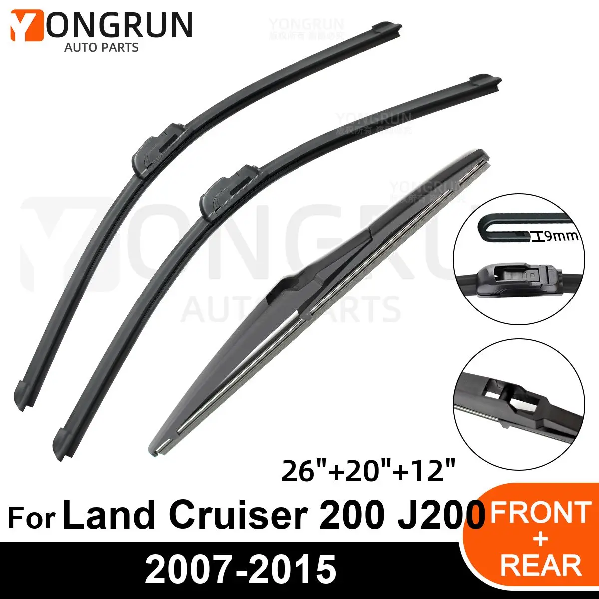 Car Windshield Windscreen Front Rear Wiper Blade Rubber Accessories For TOYOTA Land Cruiser 200 J200 26