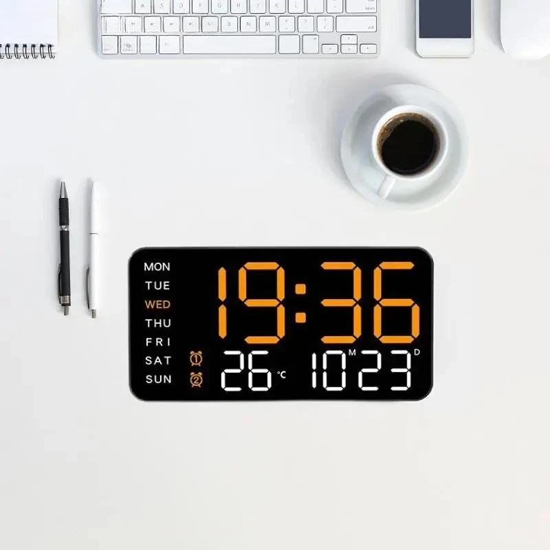 Giant Intelligent Digital Wall Clock｜One screen to control time-temperature-date, home technology pulls full!