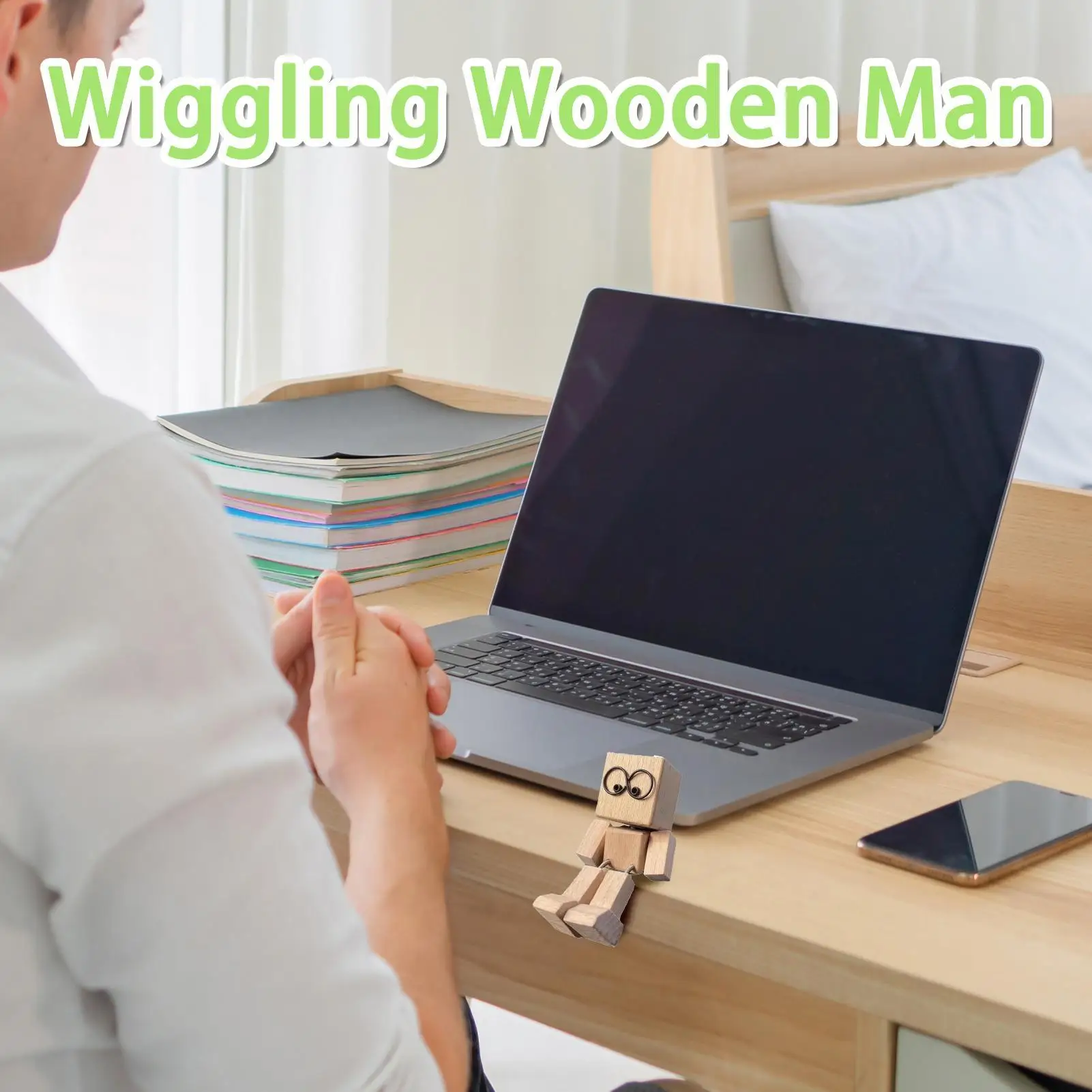 Car Dashboard Decorations Funny Wood Shaking Feet Decor Wooden Doll With Movable Joint For Auto Van Truck Interior Road Work
