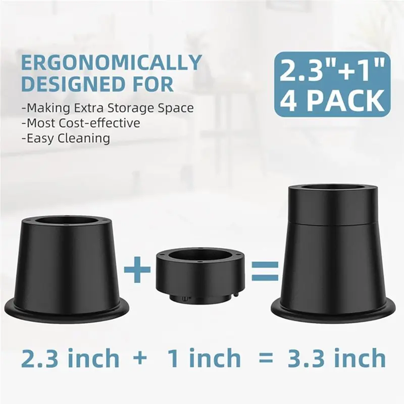 ABRW-Bottom Lifters For Furniture Heavy Duty Round Rubber For Sofas, Tables, Beds And Chairs Lifters