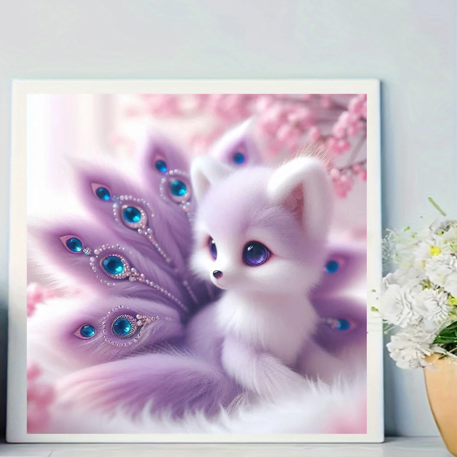 Cute Nine Tailed Fox Special Pattern DIY Diamond Painting Kit, Frameless Full Diamond Art, Multiple Sizes to Choose From