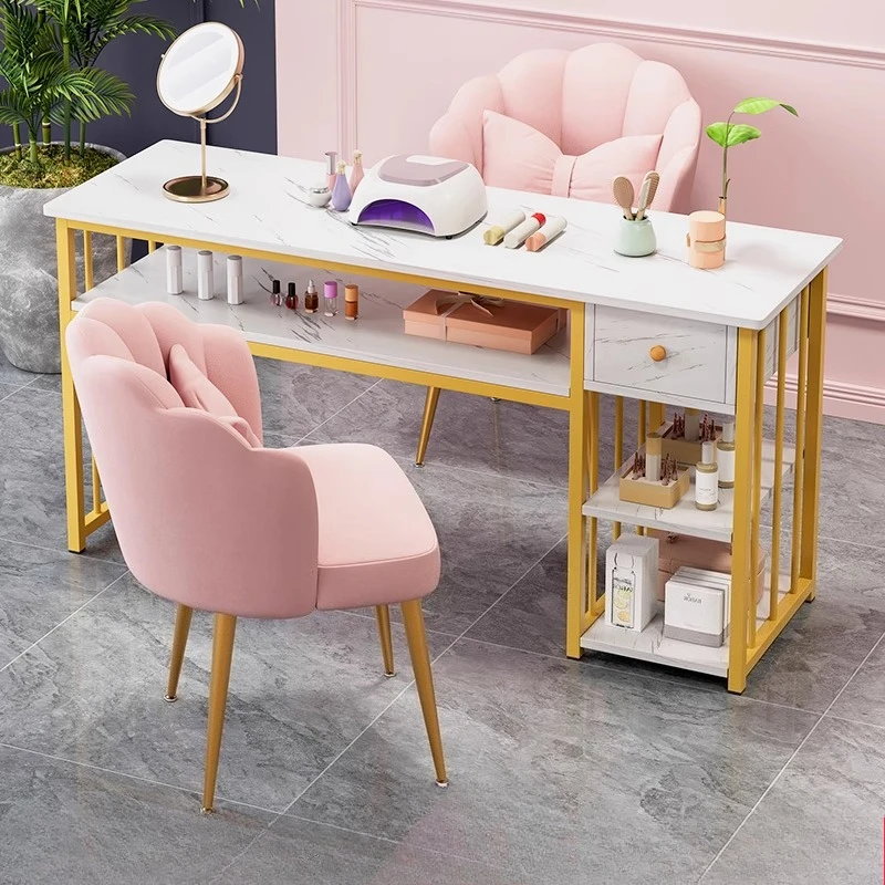 

Organizer Drawer Nail Table Makeup Single Luxury Chair Nail Table Reception Desks Table Onglerie Professionnel Salon Furniture