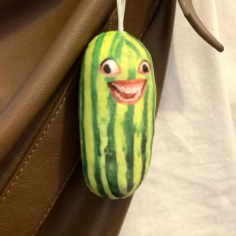 Creative face keychain, plush pendant in the shape of watermelon strips.