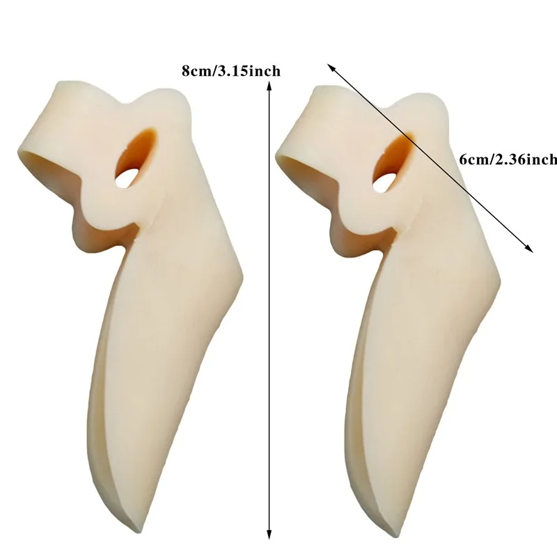 1/2 paia di dita del piede in gel di silicone Separatore della punta a due fori Protezione del pollice Valgo Regolatore dell'alluce valgo Protezione per la cura dei piedi