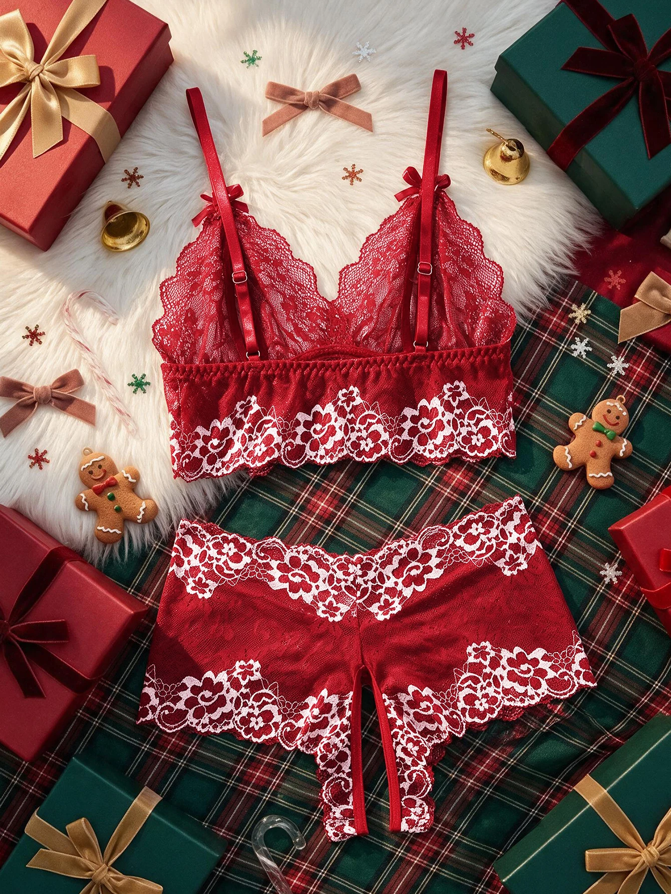 Conjunto de lingerie de renda  - Lace Bralette Set avaliação e preço