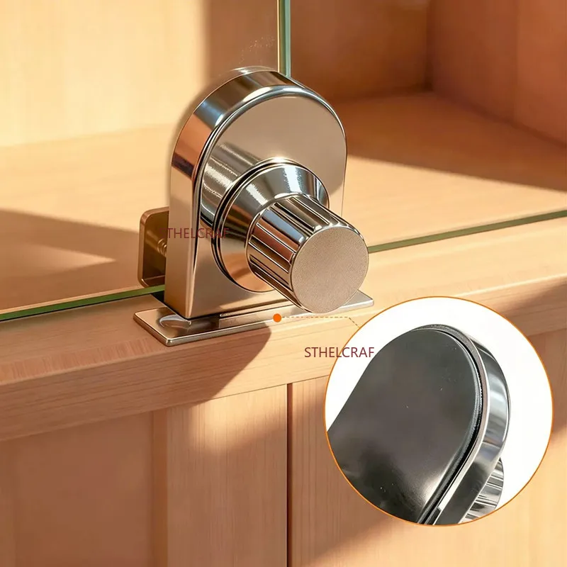 Knob Type Keyless Glass Lock Stainless Steel Glass Door Lock Toy Display Pet Storage Cabinet Door Locks Furniture Hardware