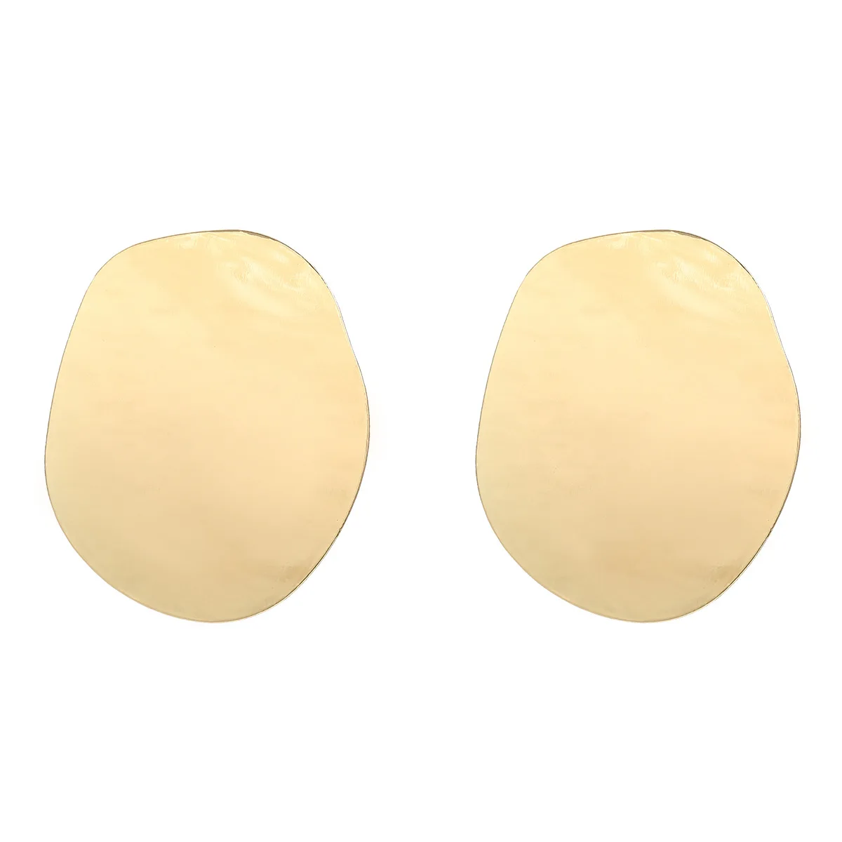 2025 New Trend Abstract Flat Oval Metal Large Earrings Women Vintage Asymmetric Irregular Statement Big Punk Earrings Jewelry