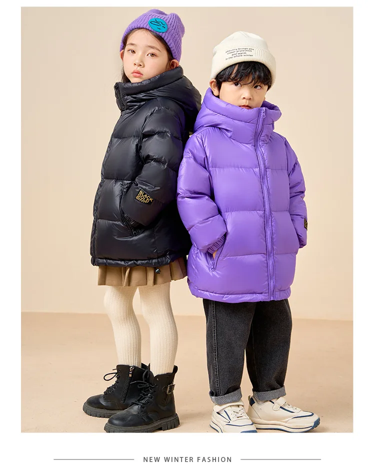 Herbst und Winter Neue Kinder-Daunenjacke Schwarz Gold Standard Eltern-Kind Weiße Entendaunen Verdickte Jacke für Jungen und Mädchen – Detail 13