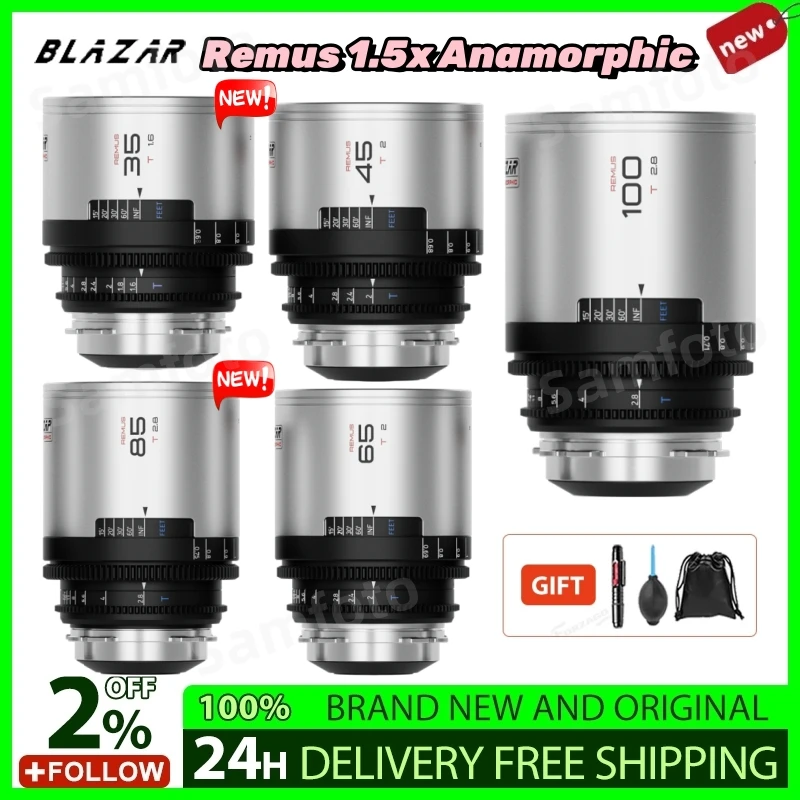 GREAT JOY BLAZAR LENS REMUS 1.5x Anamorphic Cine Lens 35mm T1.6 45mm 65mm T2.0 85mm 100mm T2.8 3:2 Full Frame for EF PL Mount