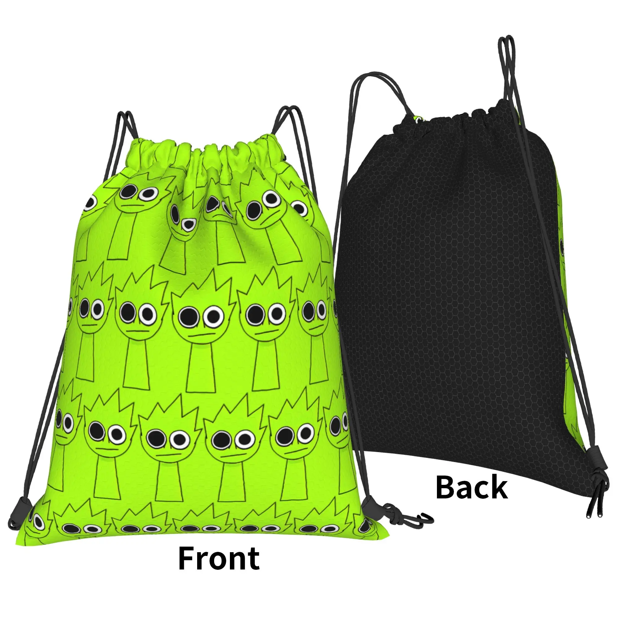 OWAKCX Sprunki Bag Drawstring Backpack Sports Sackpack Water Resistant Cartoon Game String Bag for Exercise 36cm (W) x 43cm (H)