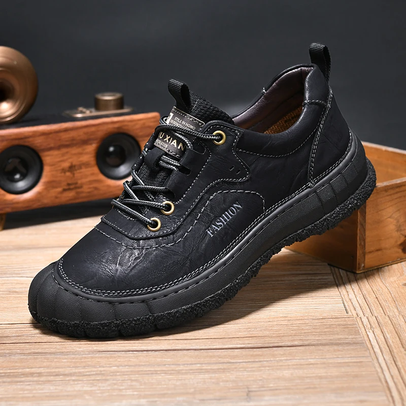 

Men's Casual Sneakers Leather Shoes Male Sneakers Comfortable Flats Shoes Fashion Lace Up Shoes for Men Tenis Masculino Footwear