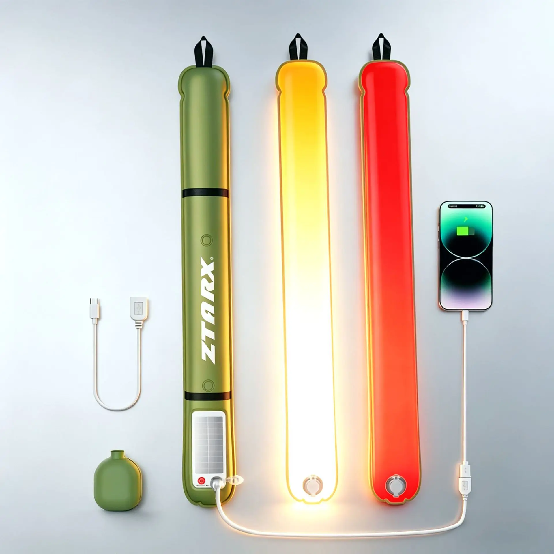 Ztarx Patented Outdoor Folding Inflatable Camping Light, Solar Inflatable Light, Waterproof Magnetic Suction Column Fill Light R