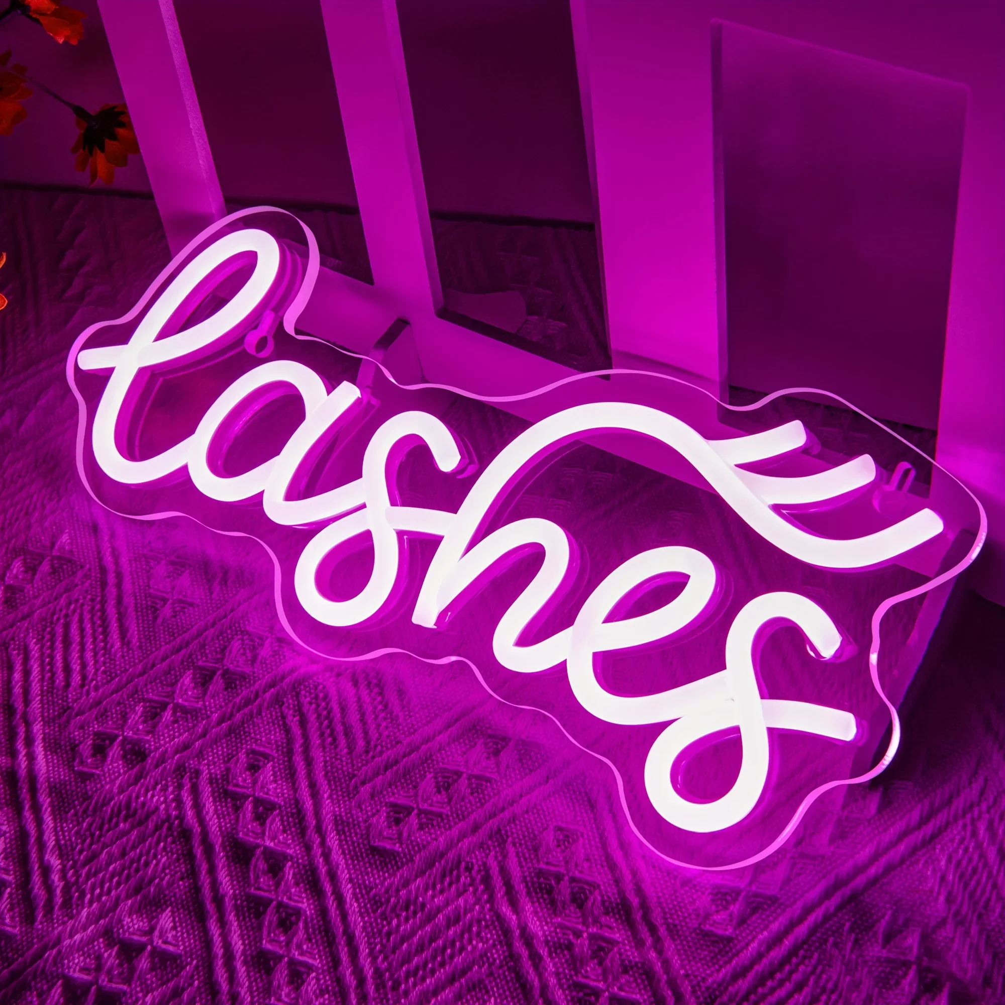 Lashes Neons Sign LED Decor Neon Light, USB Neon Sign, Salon, Beauty Room, Bedroom, Shop Room, Halloween, Boże Narodzenie