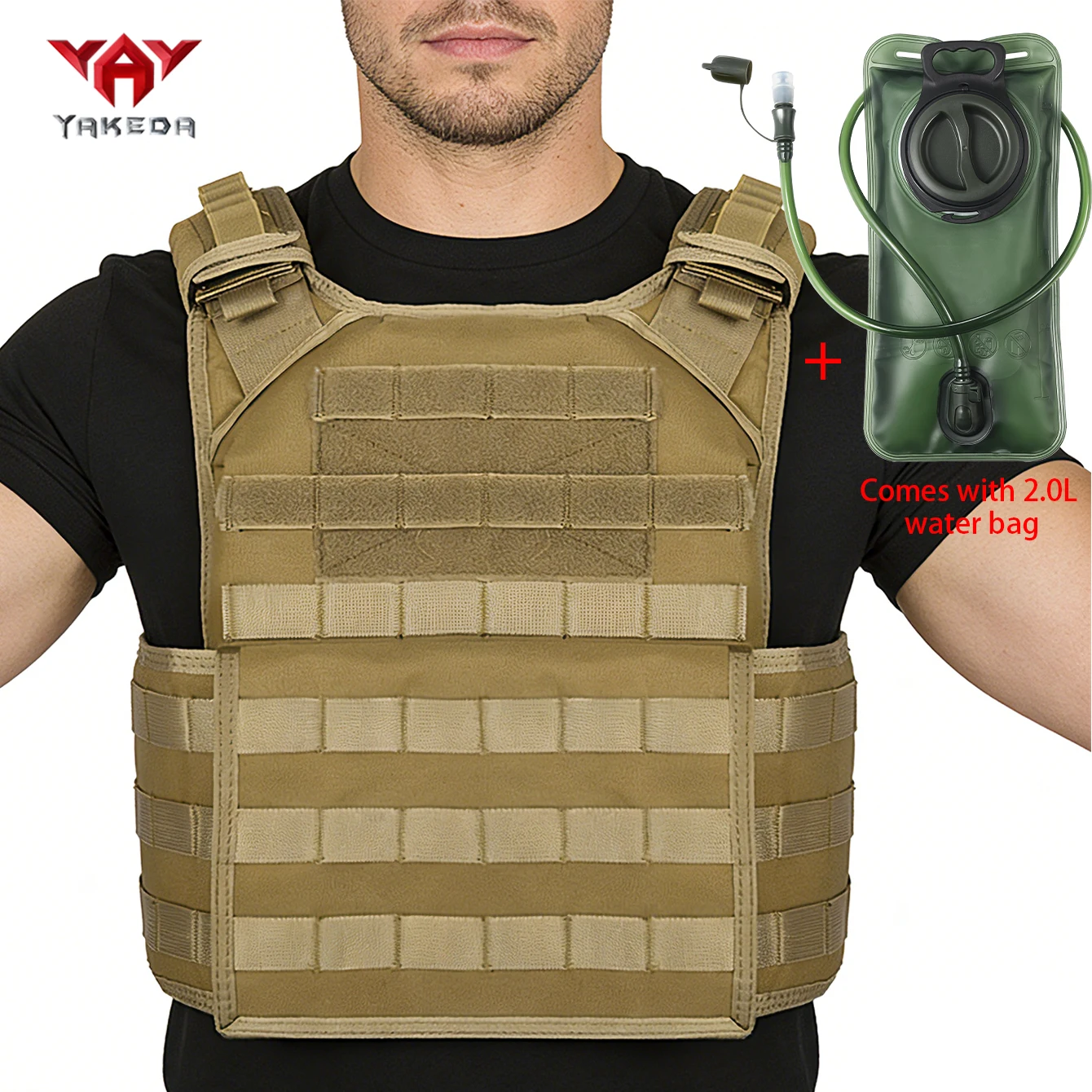 gilet-da-caccia-yakeda-con-tracolla-regolabile-e-sistema-di-espansione-molle-abbinato-a-sacca-d'acqua-pieghevole-da-2-litri-e-tubo-per-bere