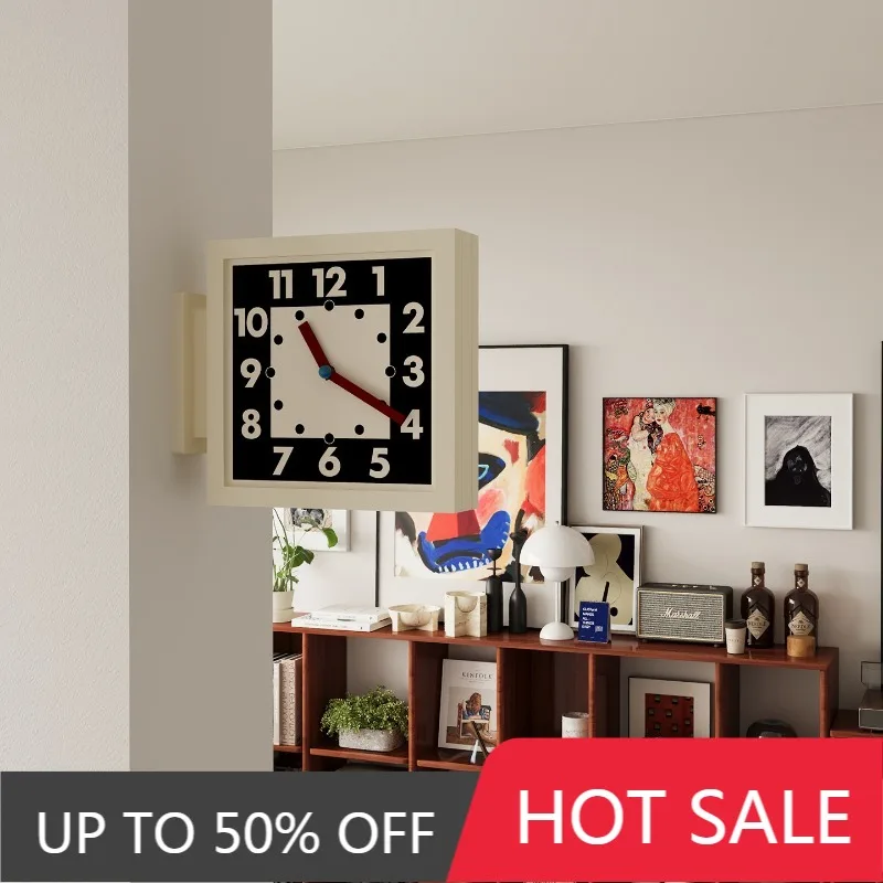 Double Sided Wall Clock Modern Corner Wall Watch Luxury Aesthetic Mural Clocks Minimalist Silent Elegant Living Room Watches
