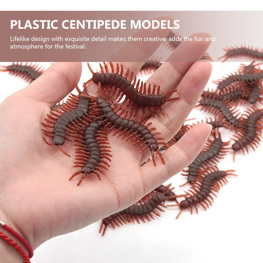 60Pcs Centipede Shape Prank Props Exquisite Detail Creative Festival Decoration Party Trick Plaything for Gathering Memory