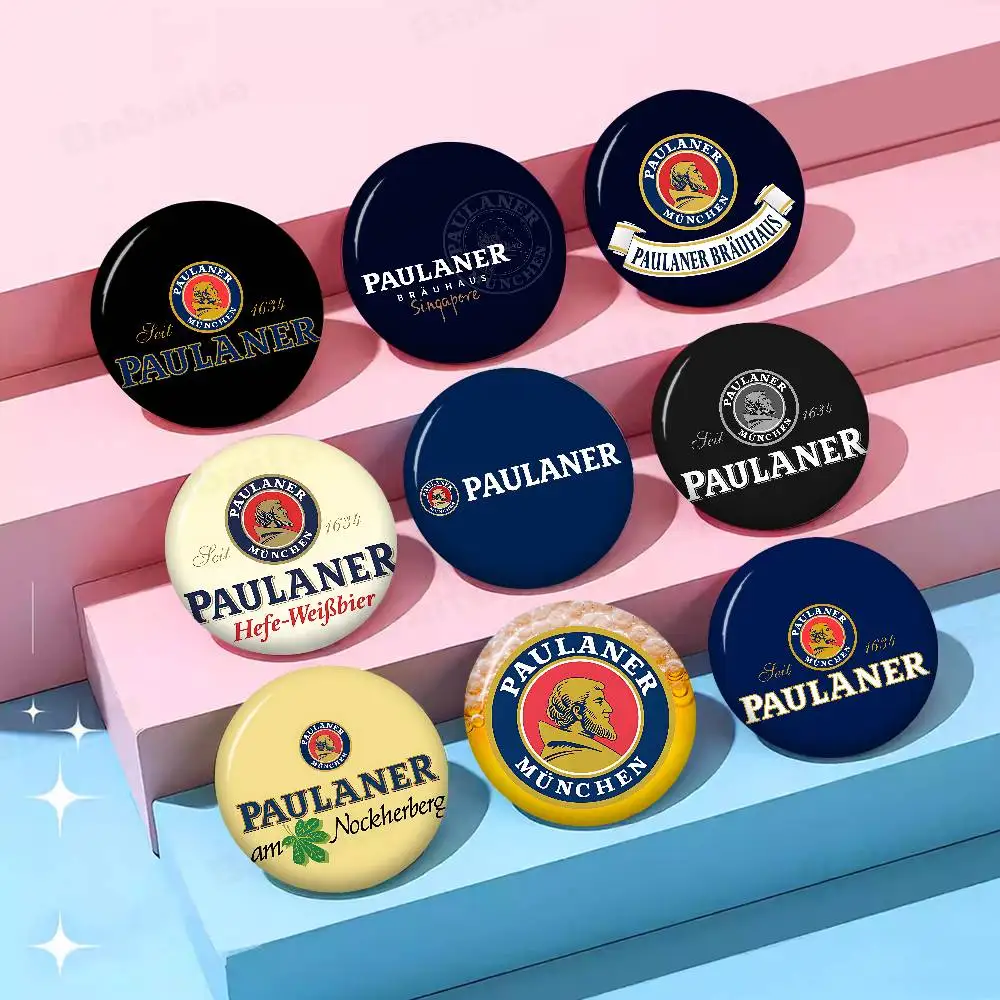 German Beer Paulaner Anime Brooches Cute Cartoon Badge Jacket Jeans Lapel Pin Gift Accessorie