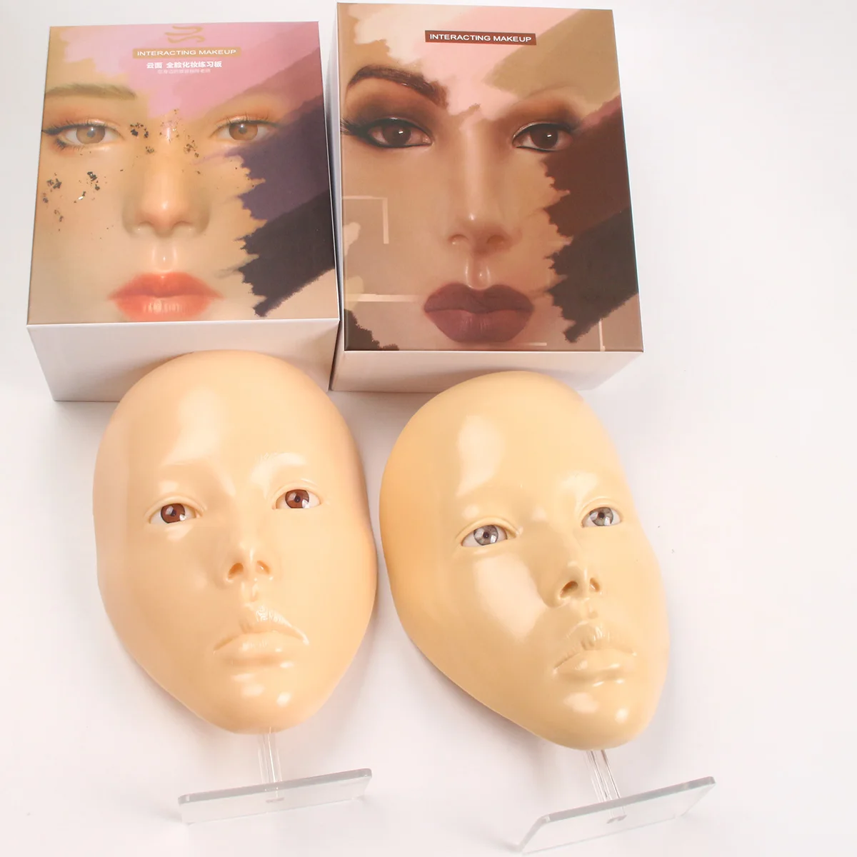 1box Full Face Reusable Makeup Board Silicone Practice Pad for Makeup Beauty Academy Cosmetic （EU and US versions)