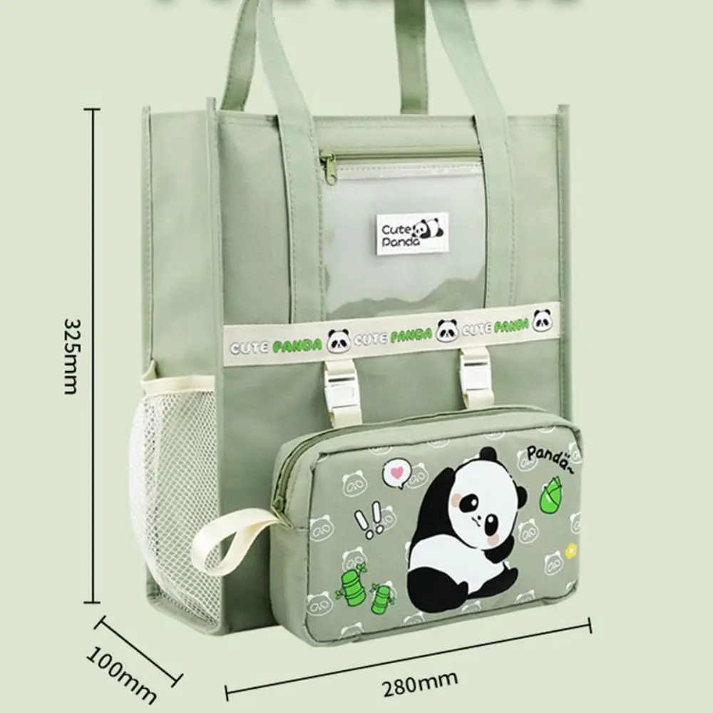 Multi-layer Thickened Cartoon Panda Tutoring Bag Student Hand Tutoring Bag Stationery Storage Bags Portable Book Bag