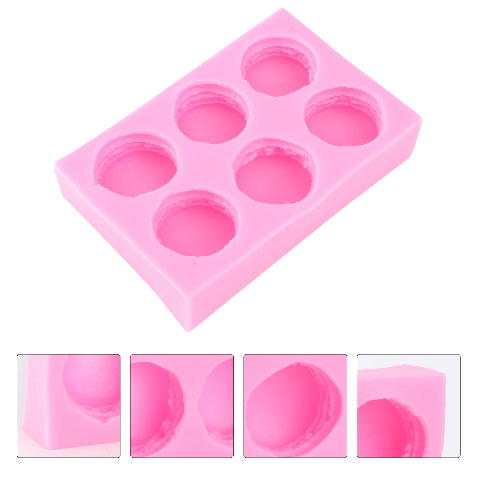 

6 Cavities Macaron Silicone Mold Cake Baking Fondant Chocolate Ice Jelly Crafts Non Stick Flexible H made Soap DIY Premium