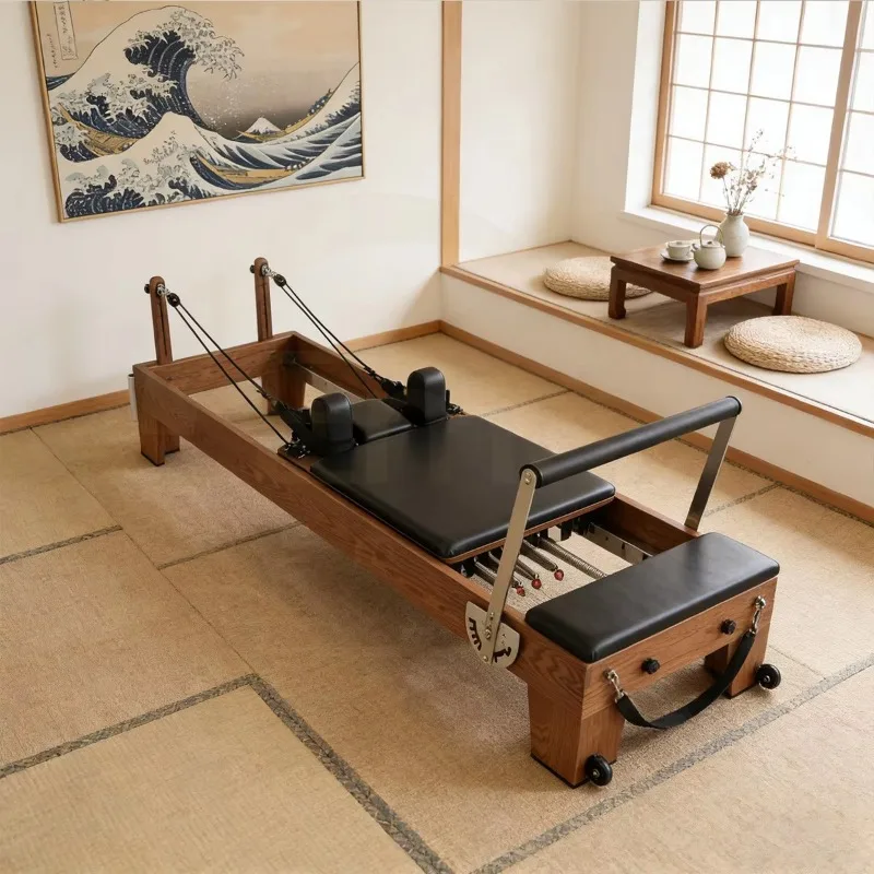 Walnut Pilates Shaping Bed, Fitness Pilates Bed, High-Quality Commercial Studio Pilates Equipment