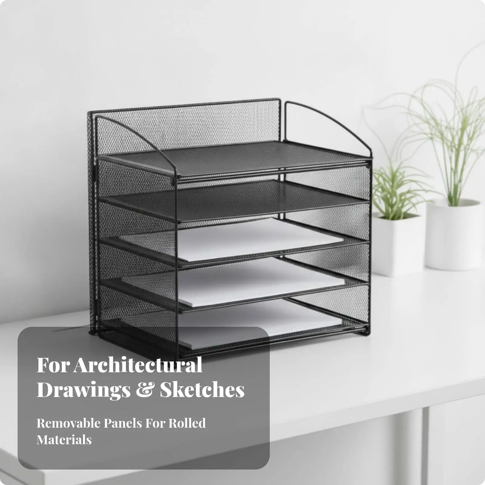 Space-Saving Mesh Document Rack | Desktop Document Shelf with Removable Shelves, Compact, for Office