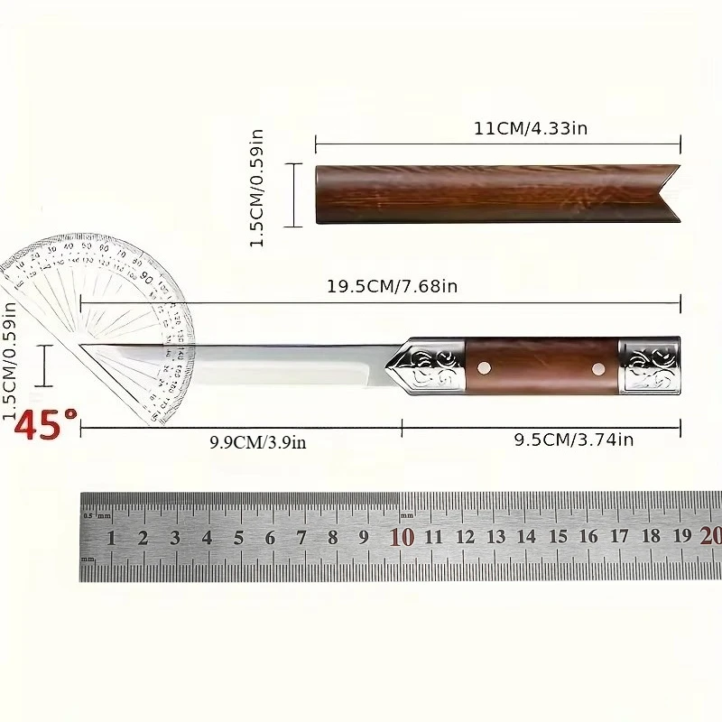 Premium Carved Professional Stainless Steel Outdoor Knife, Meat Cutter, Fruit Peeler, Mini Utility Knife, Portable Knife image 6