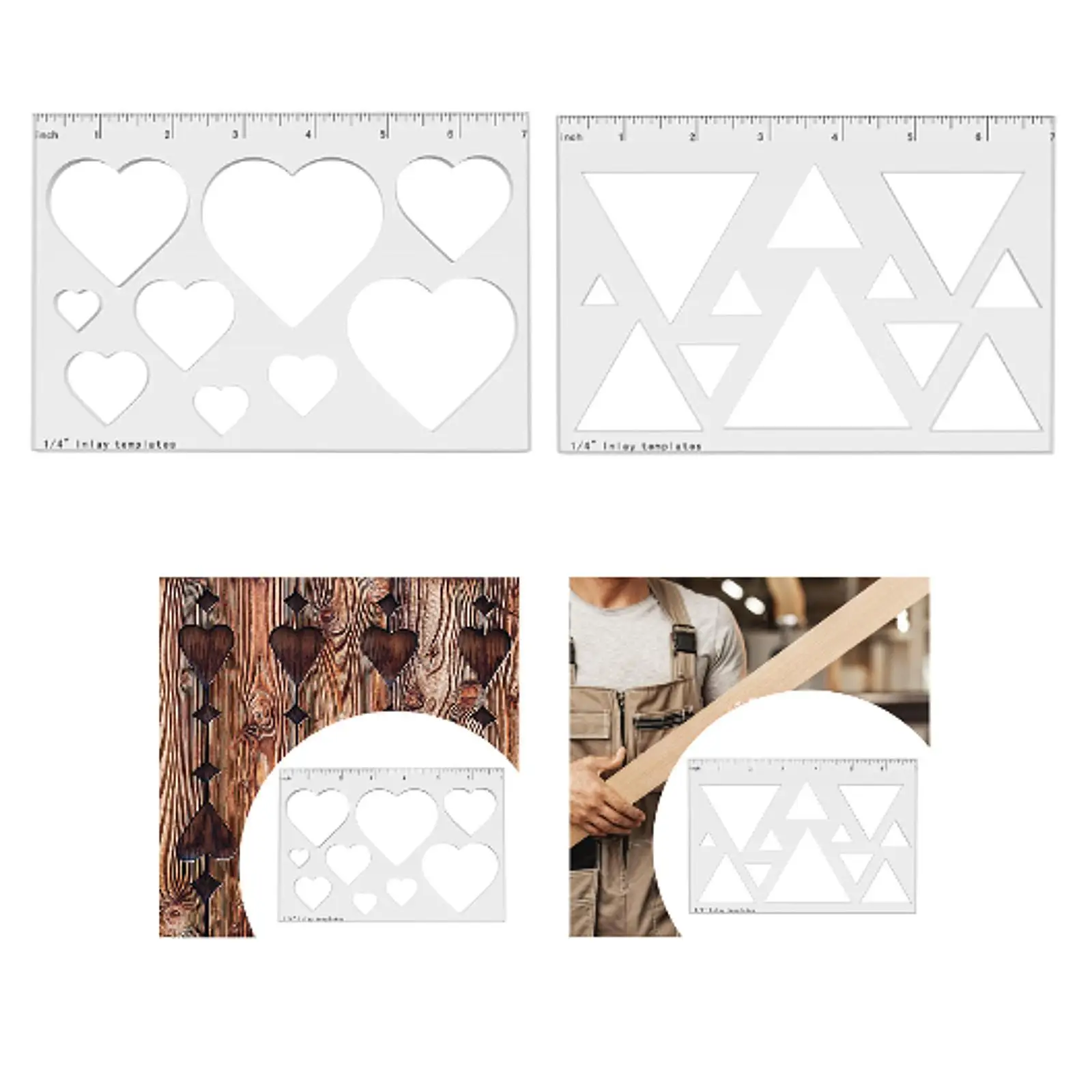 Router Template for Woodworking, 1/4" Thick Inlay Design, Compact And User-Friendly