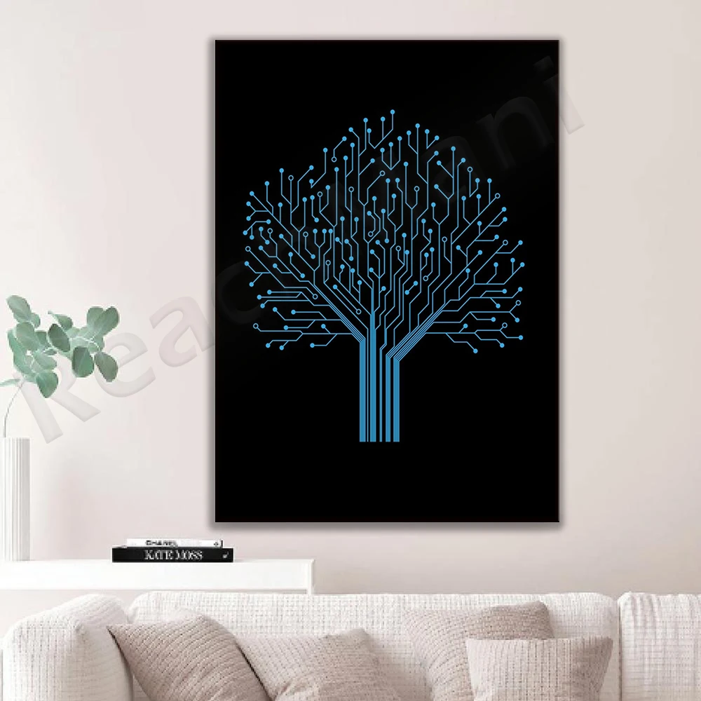 مهندس جدار الفن ، فن العلوم ، مهندس البرمجيات هدية ، مبرمج طباعة الفن ، الطالب الذي يذاكر كثيرا ديكور المنزل ملصق ، شجرة الدائرة #3