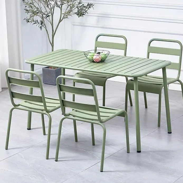 Outdoor table and chair combination Leisure table and chair wrought iron milk tea shop Cafe Balcony Open-air courtyard Garden ta