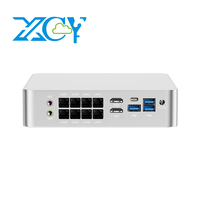 Mini PC Intel Core i7-8705G 2xDDR4 M.2 NVMe SSD 8x 2.5G Ethernet Type-C 5xUSB 2xHDMI2.0 2xDB9 RS232/422/485 Windows 10/11 Linux