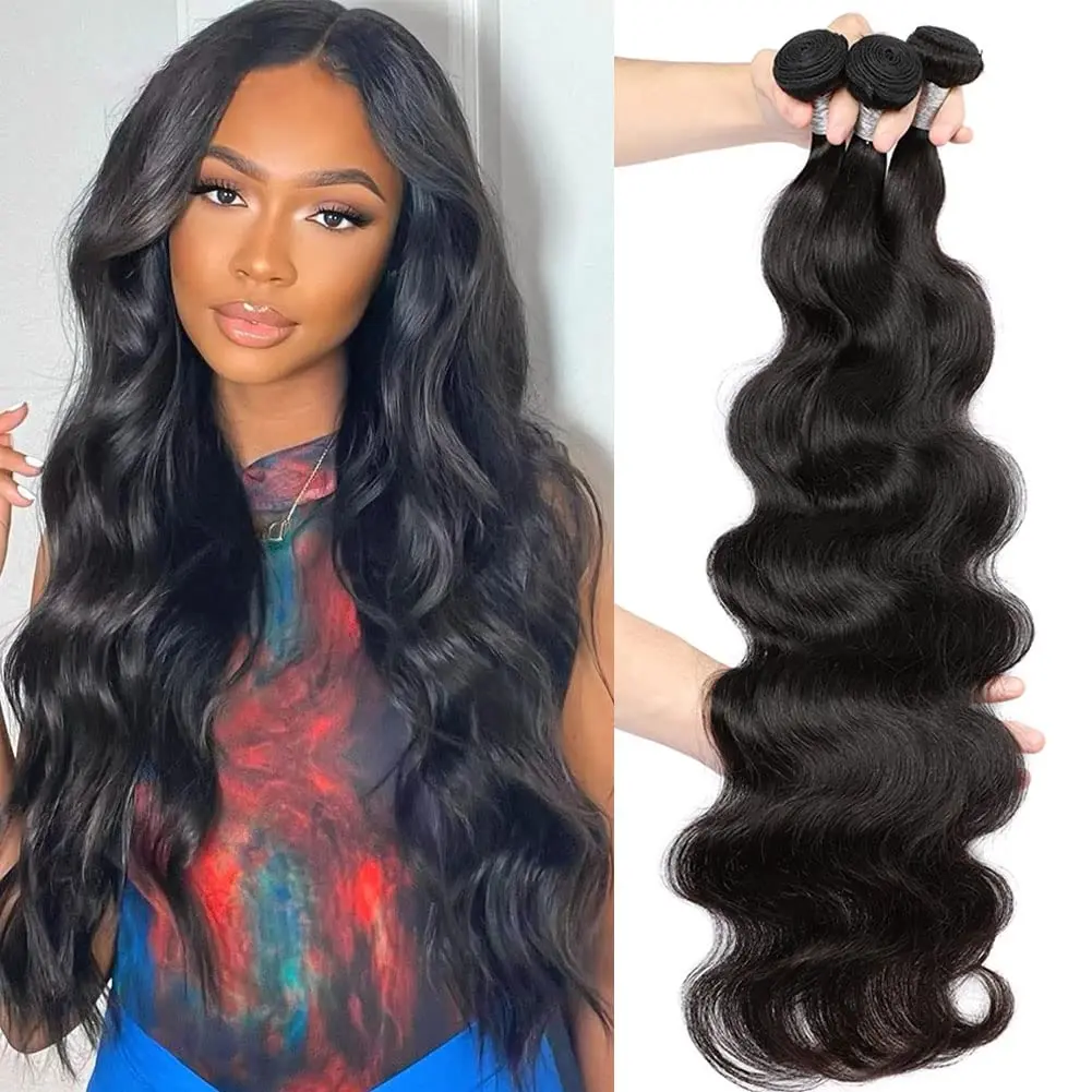 30 32 40 Inch Body Wave 3 4 Bundles Brazilian Hair Water Wavy Weave Human Hair Bundles Extensions Tissage For Women