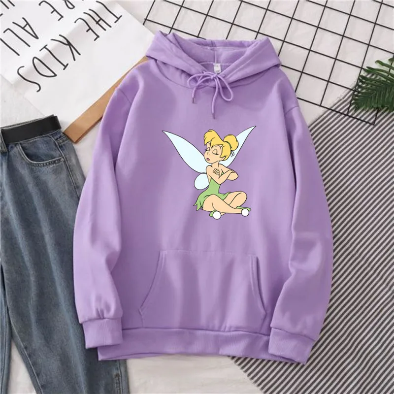 Tinker Bell Neverland Women\'s Fashion Plus Size Hoodie Fun Art Print Cartoon Hoodie Casual Sweatshirt Winter Top Women\'s Hoodie