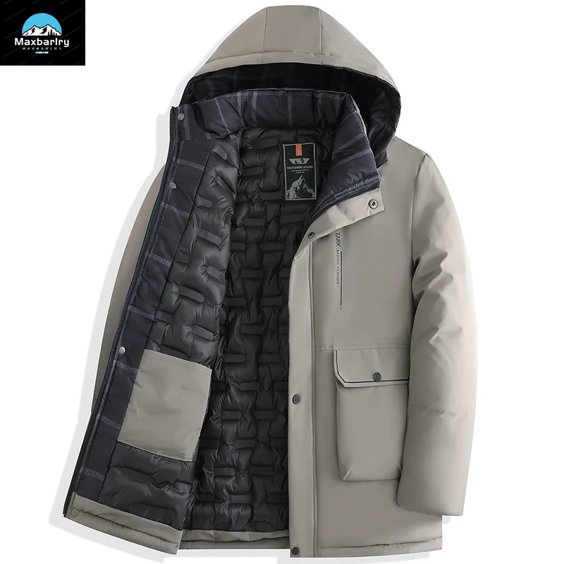 2024 Winter Mens Cotton Jacket Luxury Brand Leisure Fashion Long Padded Parker Coat Windproof and Cold Resistant Men Windbreaker