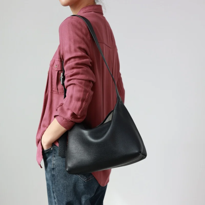 حقائب كروس نسائية كبيرة الحجم من الجلد الطبيعي حقيبة كتف فاخرة وناعمة وسميكة #4