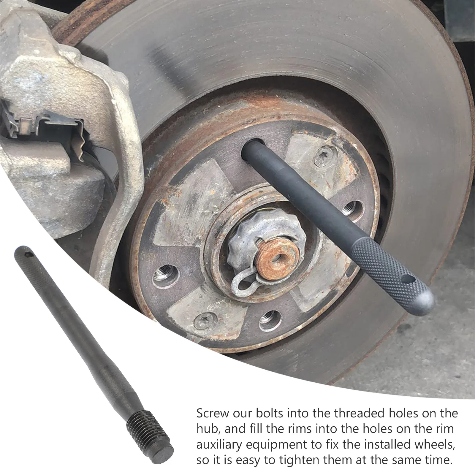 

Wheel Alignment Pin Tire Positioning Carbon Steel Mounting Aid Wheel Hanger Automotive Guide Pin Car Locating Tool For Easy