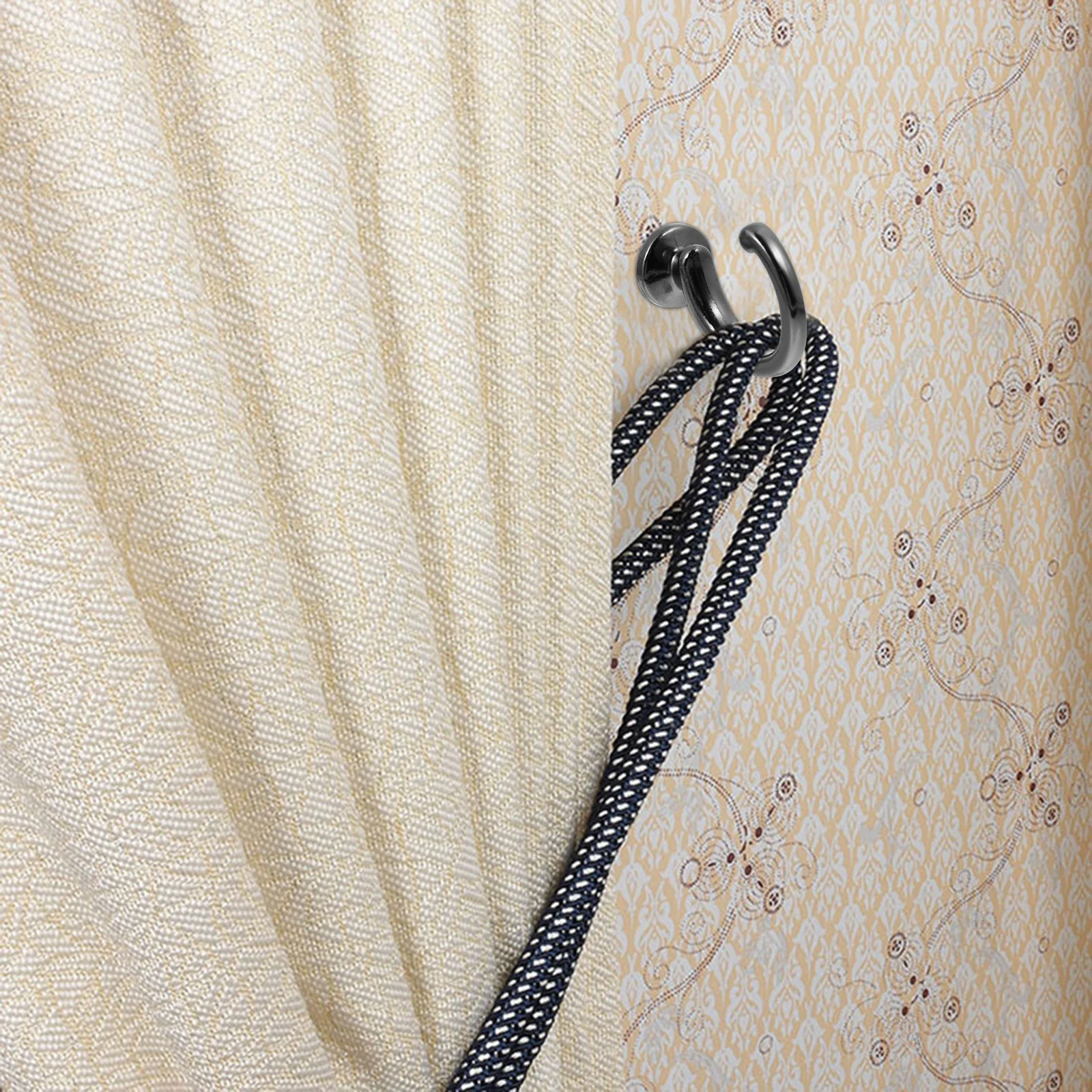 

2pcs Zinc Alloy Curtain Hooks Sturdy Material Non Deformable Bedroom Living Room Curtain Holdback Tiebacks Decor Accessories