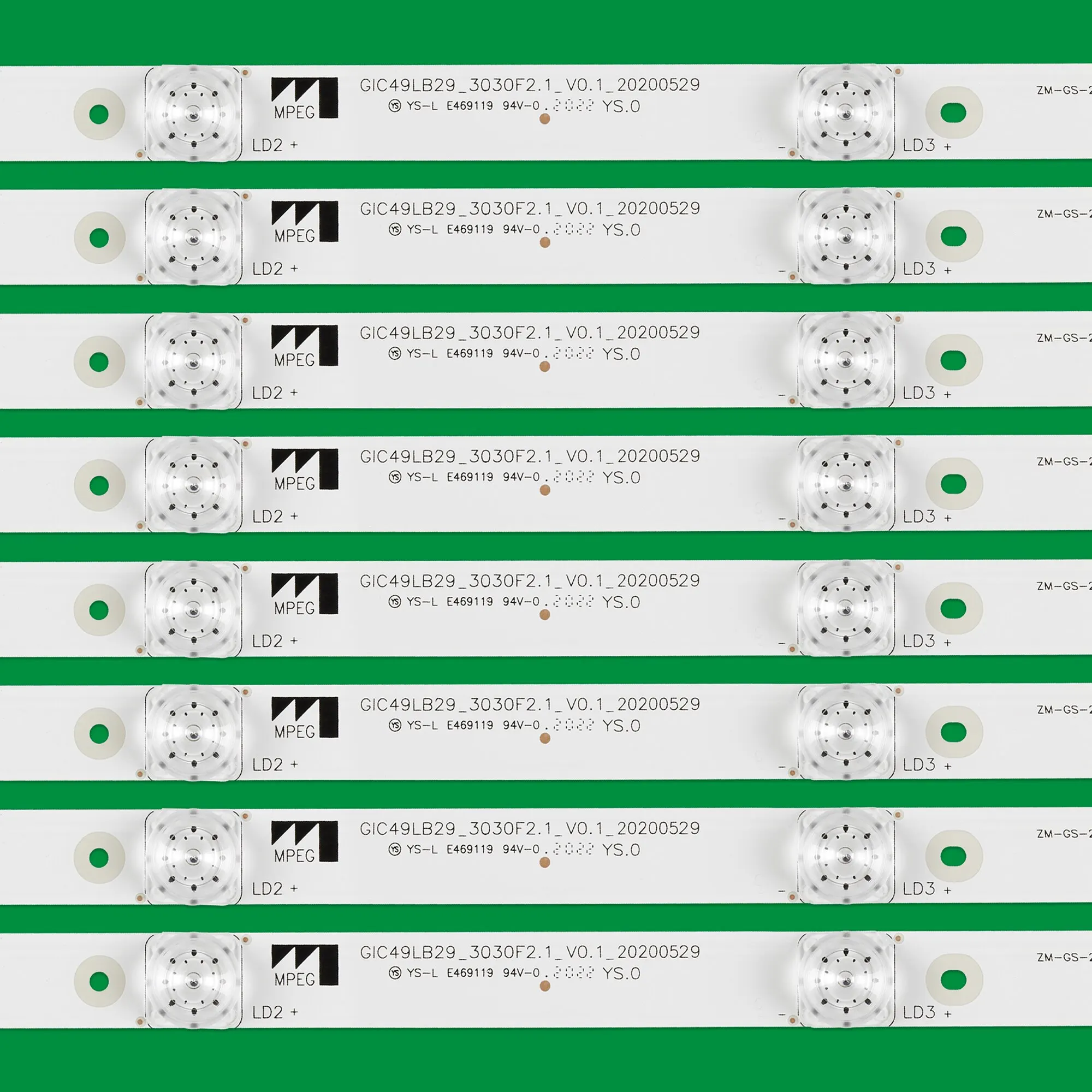 Tira de luces LED de iluminación trasera, accesorio para THOMSON 49UD6596 49UC6306X1 49P3C 49P3F 49A950C LEHUA 49BC7600 GIC49LB29_3030F2.1_V0.1, 4LED