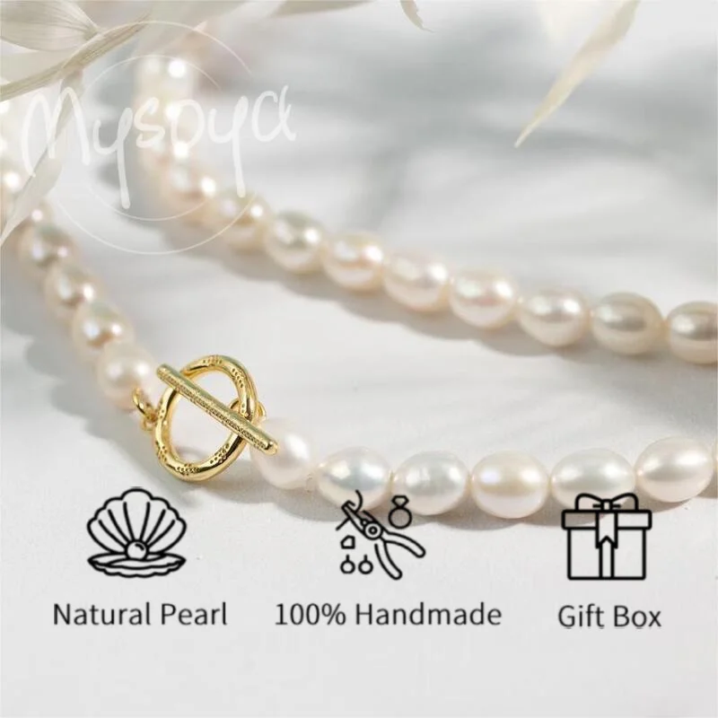 

MYSOYA 5-6 мм ожерелье из пресноводного жемчуга цвета: золото, серебро, варианты цвета, подарочная коробка, идеальный подарок на свадьбу, день рождения, Рождество, Новый год