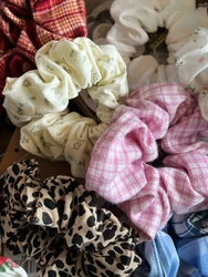 Floral Print Sweet Cute Scrunchie Woman Four Seasons Elastic Hair Rope Casual Scrunchies Style Can be Changed 4 Pcs/bag