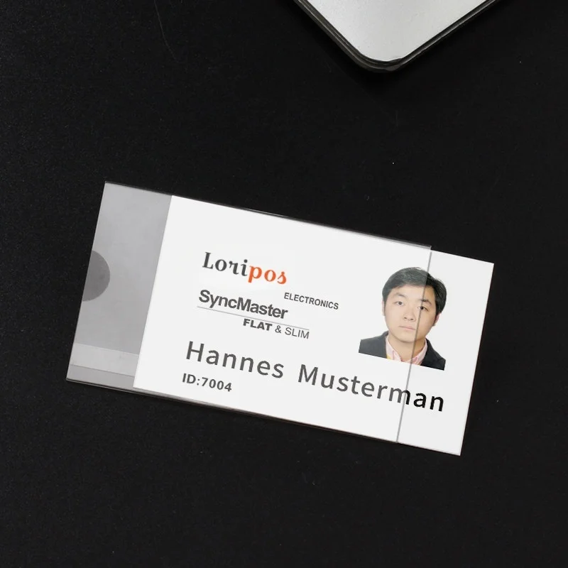 24 PCS Work ID Card Holders for Medical Staff ID Badges Work Permits Horizontal Name Tag Holders