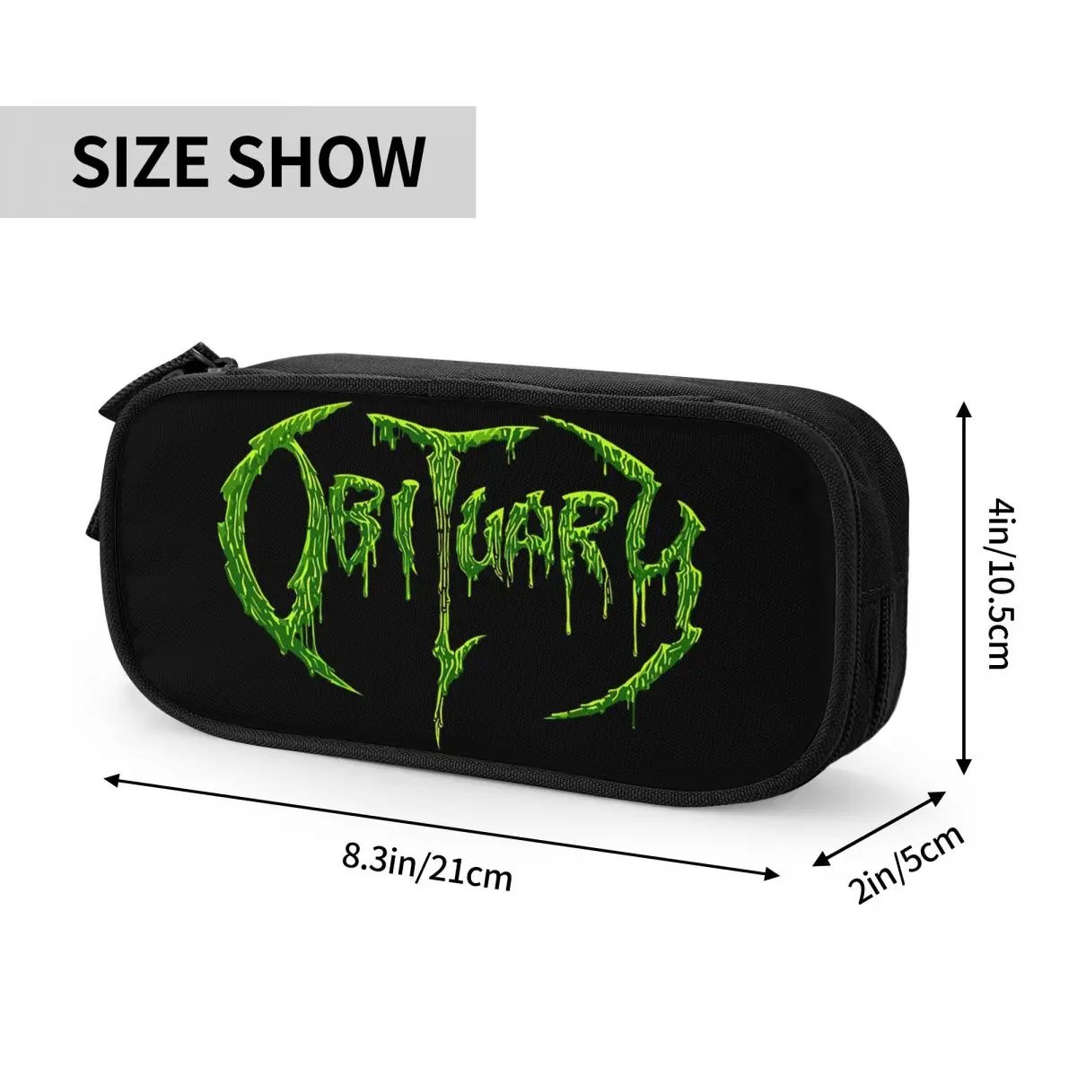 Obituary Death Metal Rock Band Music Pencil Cases for Students Gifts Pen Box Pencil Bag Large Storage Pencil Pouch