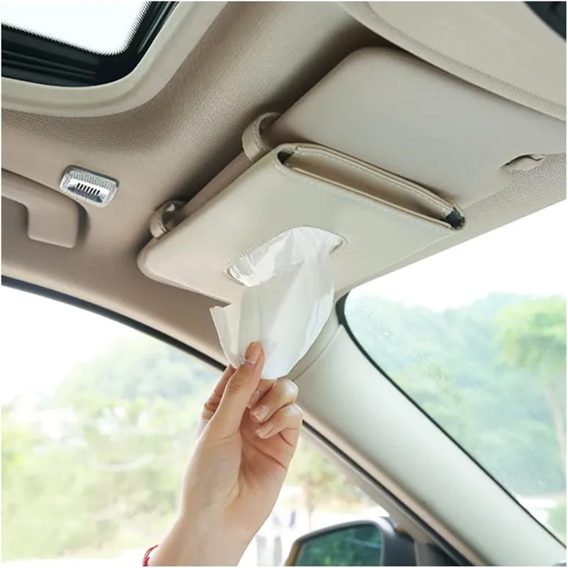 50PCS Car Tissue Holder, Sun Visor Napkin Holder, Car Visor Tissue Holder, PU Leather backseat tissue case holder for car