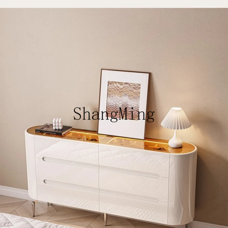 

SM bedroom bedside cabinet integrated against the wall storage six chest cabinet modern new storage cabinet